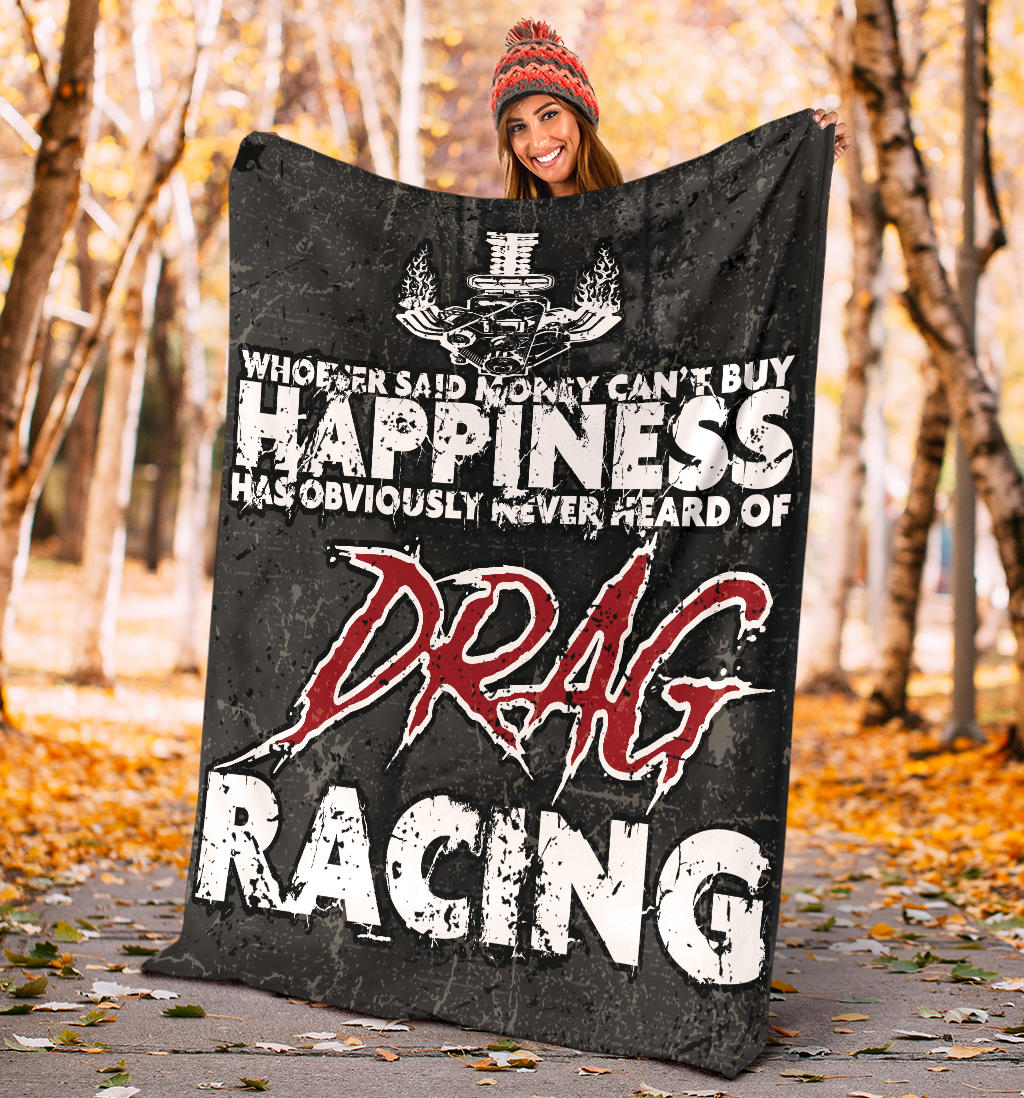 Money Can't Buy Happiness Drag Racing Blanket