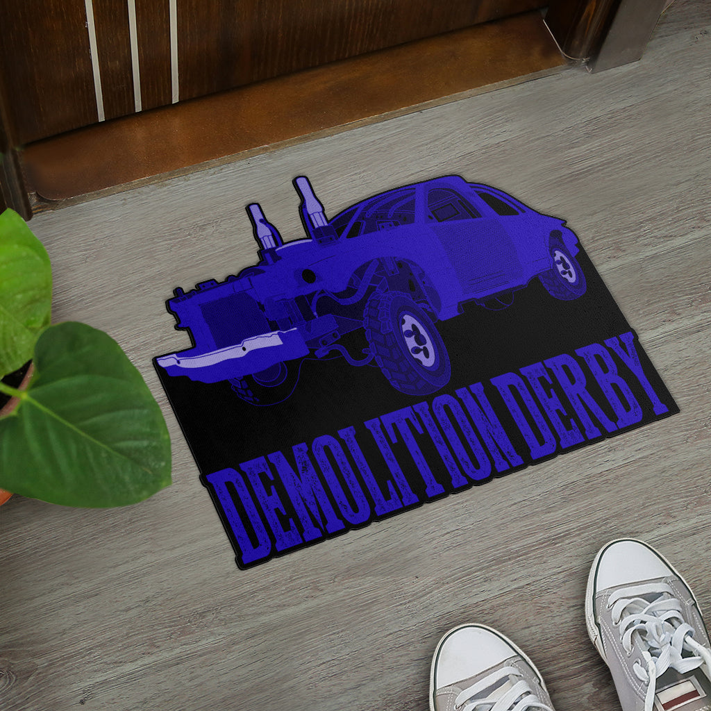 Custom shaped demolition derby door mat