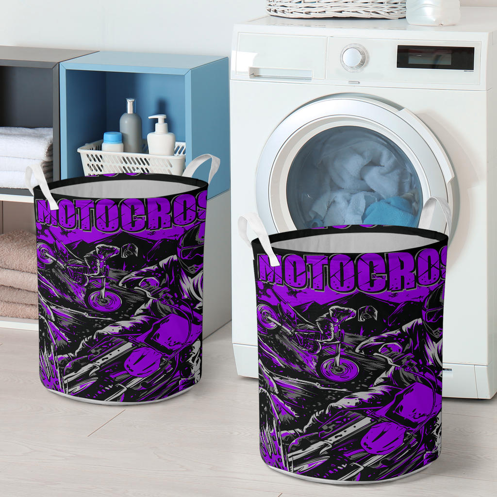 Motocross Laundry Basket Purple