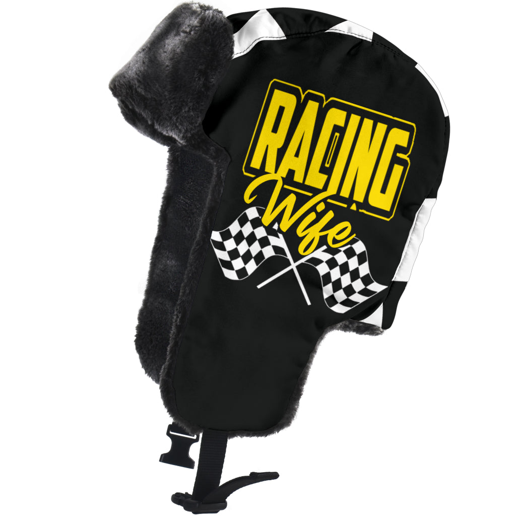 Racing Wife Checkered Trapper hat