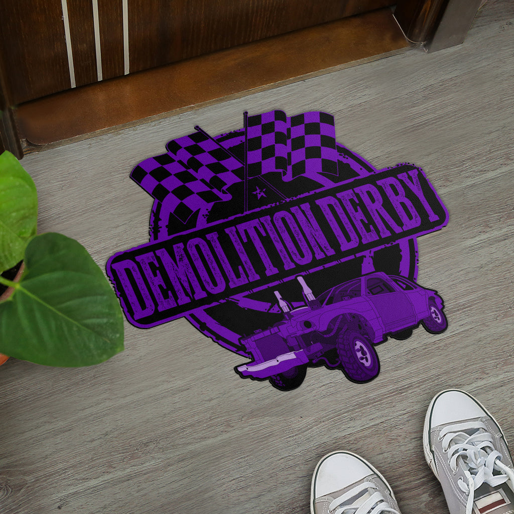 Custom shaped demolition derby door mat