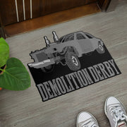 Custom shaped demolition derby door mat