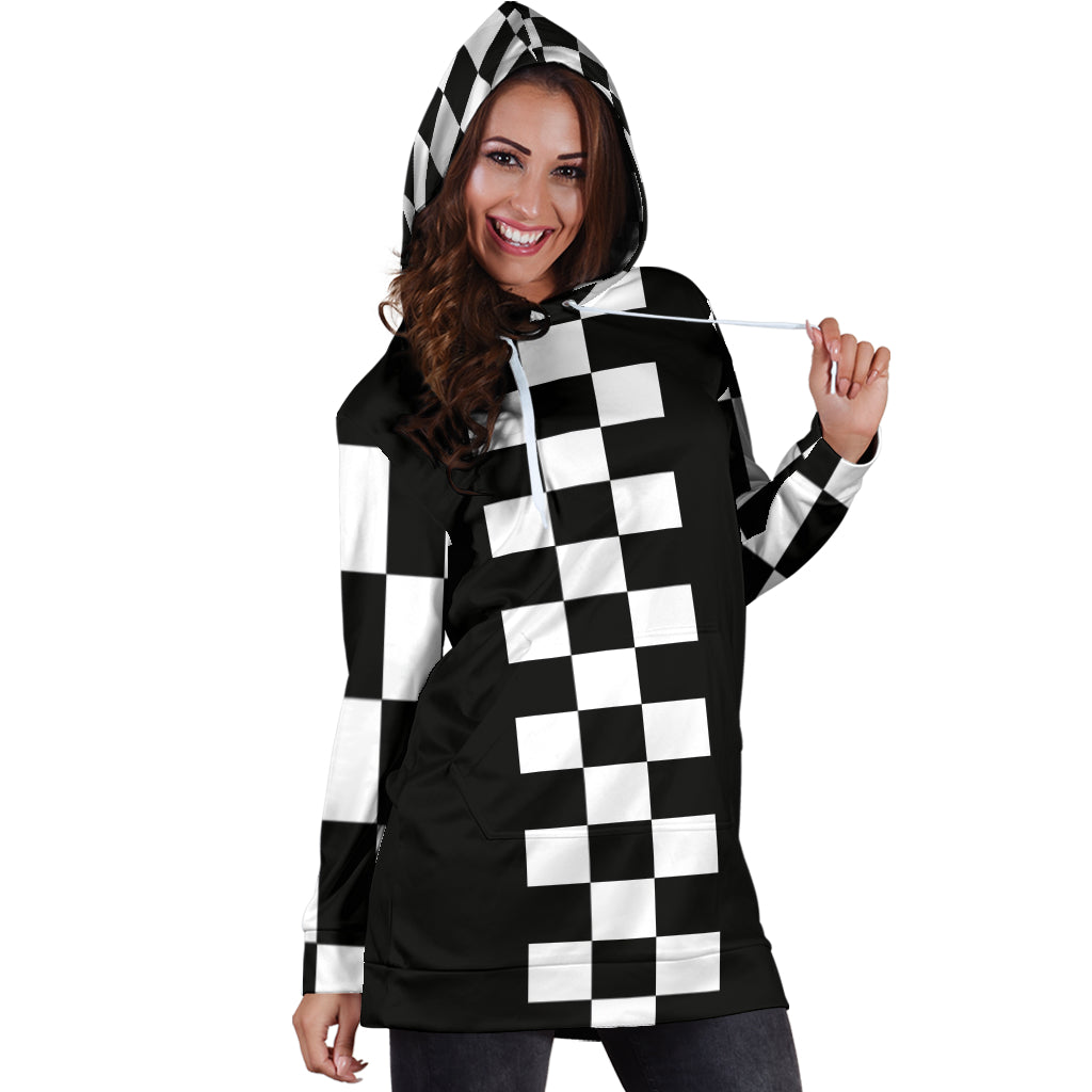 Racing Checkered Flag Hoodie Dress RB1