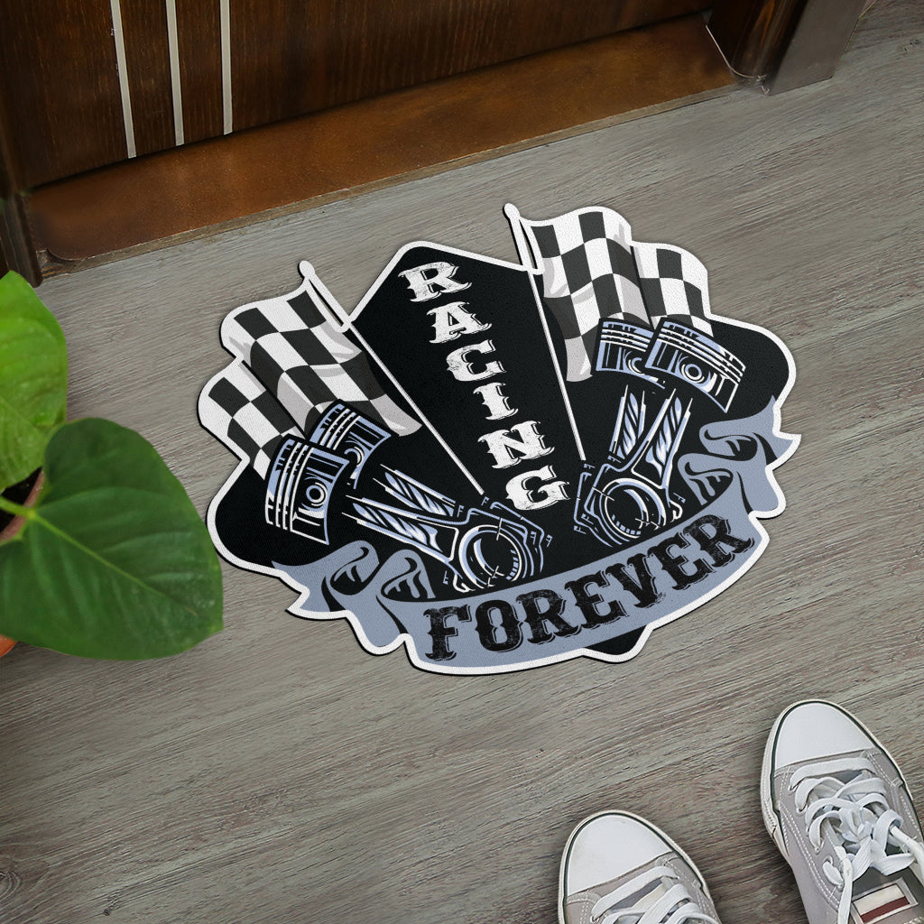 Custom shaped racing door mat