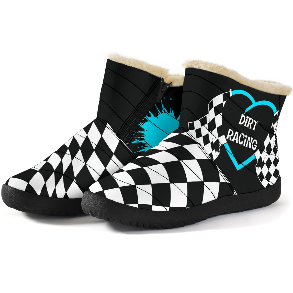 Dirt Racing Heart Cozy Winter Boots