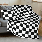 Racing Checkered Flag Pillow Blanket