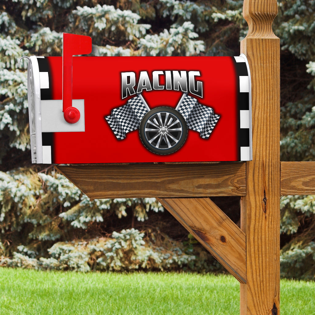 Racing Mailbox Cover Red