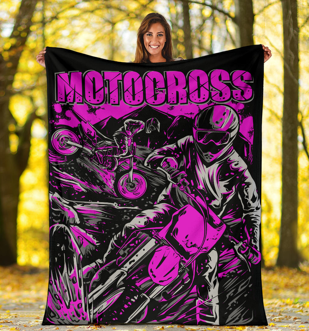 Motocross Blanket Pink