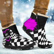 Dirt Racing Heart Cozy Winter Boots