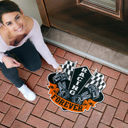 Custom shaped racing door mat