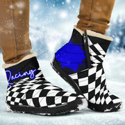 Racing Checkered Cozy Winter Boots