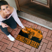 Custom shaped demolition derby door mat