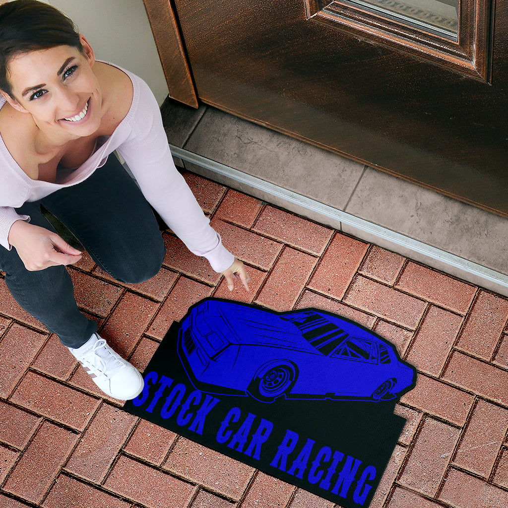 Custom shaped street stock door mat