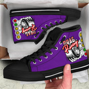 Drag Racing High Top Shoes red purple