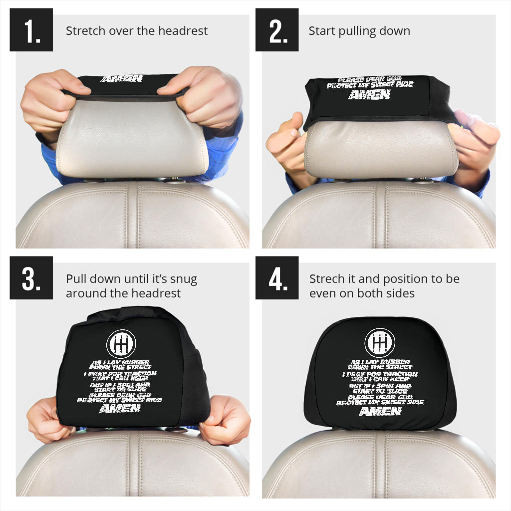 Racer's Prayer Car Seat Headrest Covers