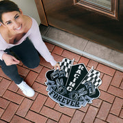 Custom shaped racing door mat