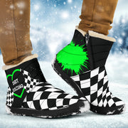 Dirt Racing Heart Cozy Winter Boots