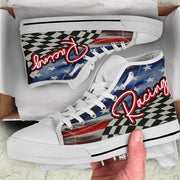 USA Flag Racing High Top Shoes