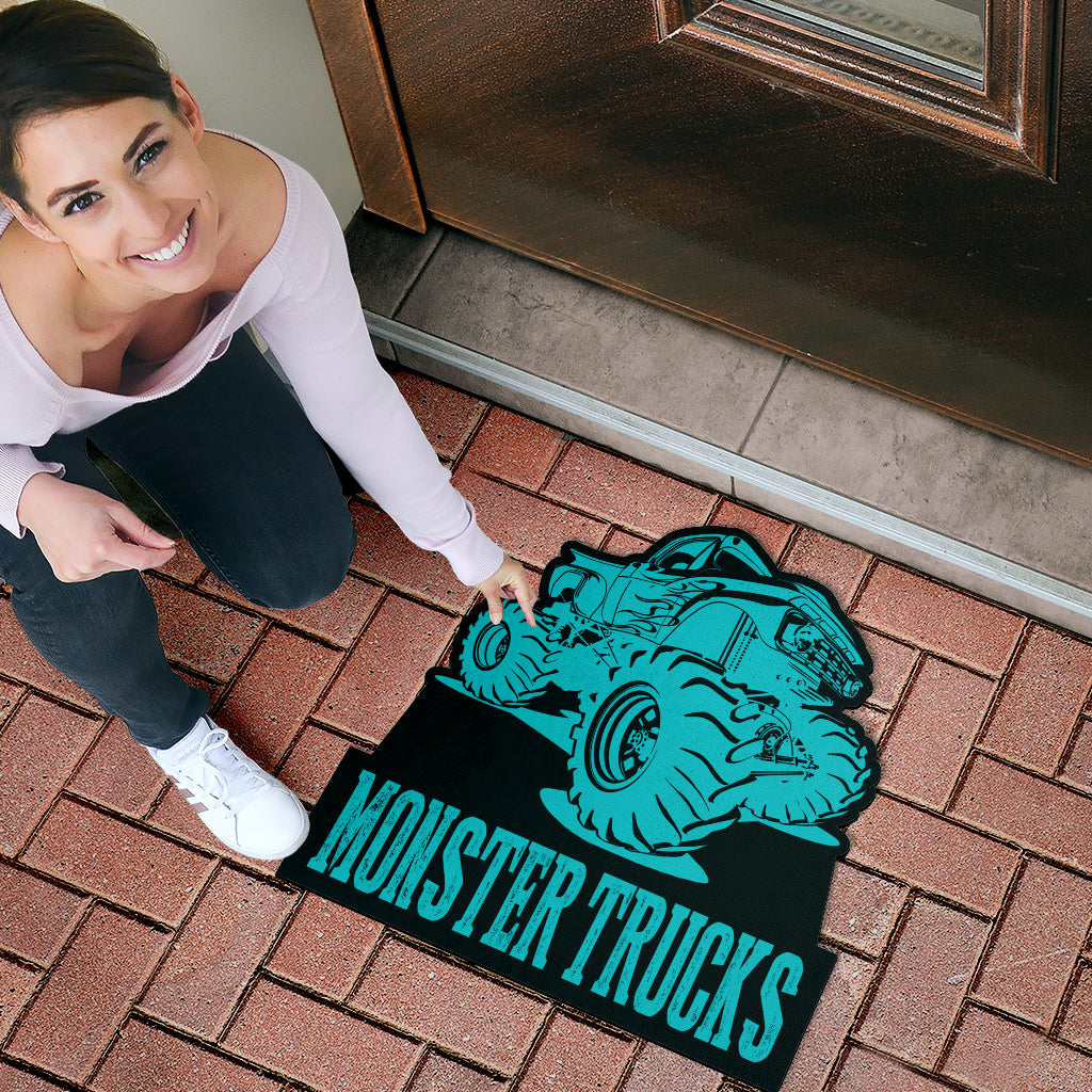 Custom Shaped Monster Trucks Door Mat