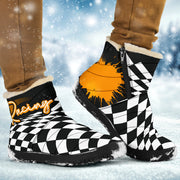 Racing Checkered Cozy Winter Boots