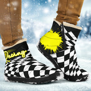 Racing Checkered Cozy Winter Boots