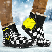 Dirt Racing Heart Cozy Winter Boots