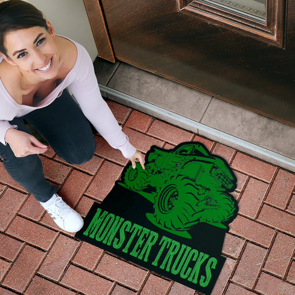 Custom Shaped Monster Trucks Door Mat