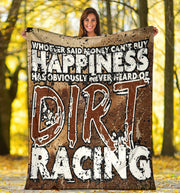 Money Can't Buy Happiness Dirt Racing Blanket