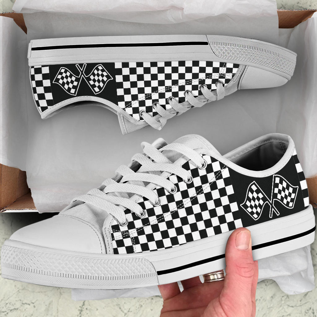 Racing Checkered Flag Low Top Shoes