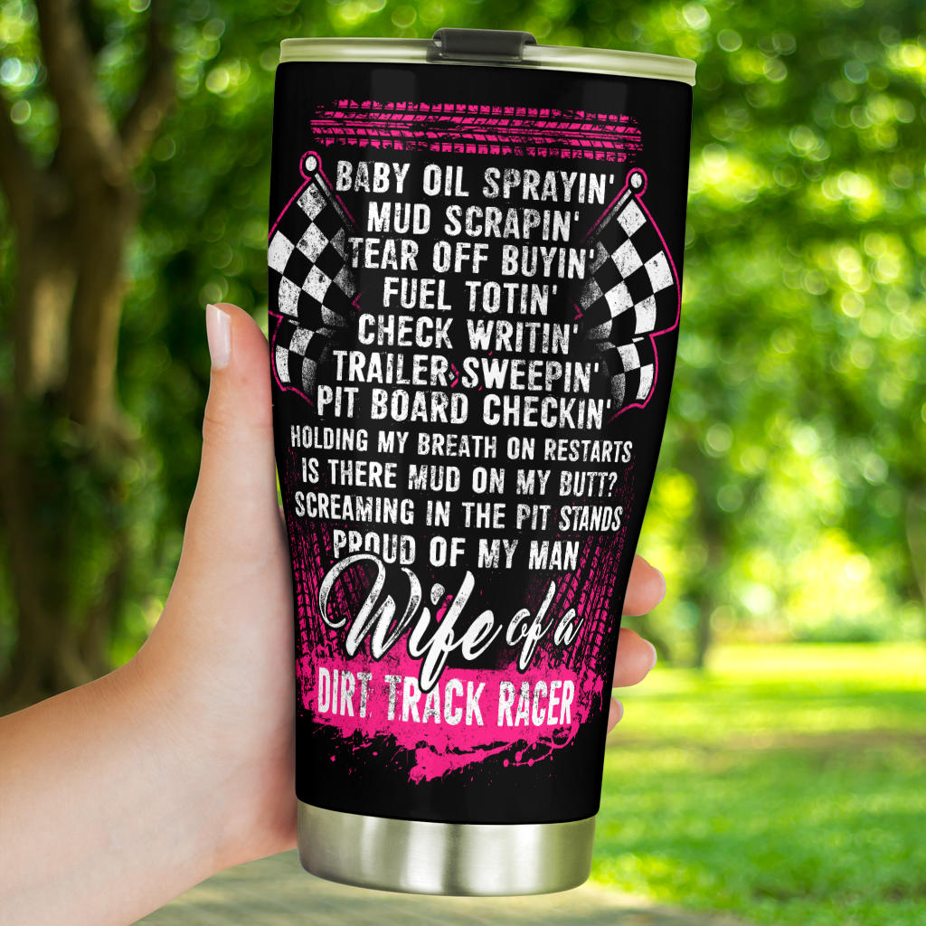 dirt track racing wife tumbler