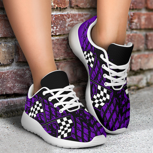 Dirt Racing Sneakers Pink Muddy Flag