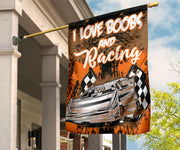 I Love Boobs And Racing Late Model Flag