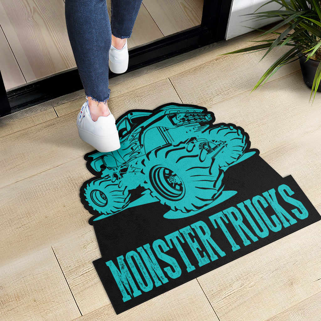 Custom Shaped Monster Trucks Door Mat