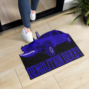 Custom shaped demolition derby door mat