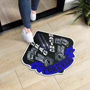 Custom shaped drag racing door mat