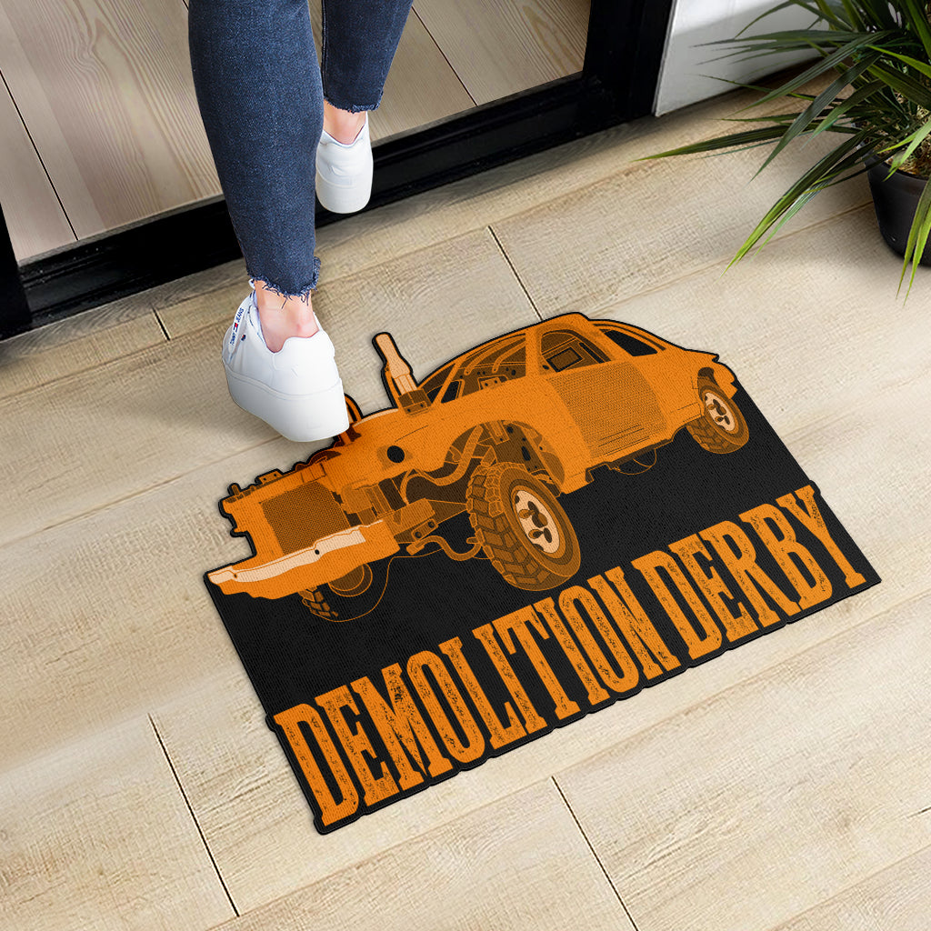 Custom shaped demolition derby door mat