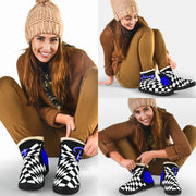 Racing Checkered Cozy Winter Boots