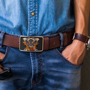 Piston Skull Belt Buckle