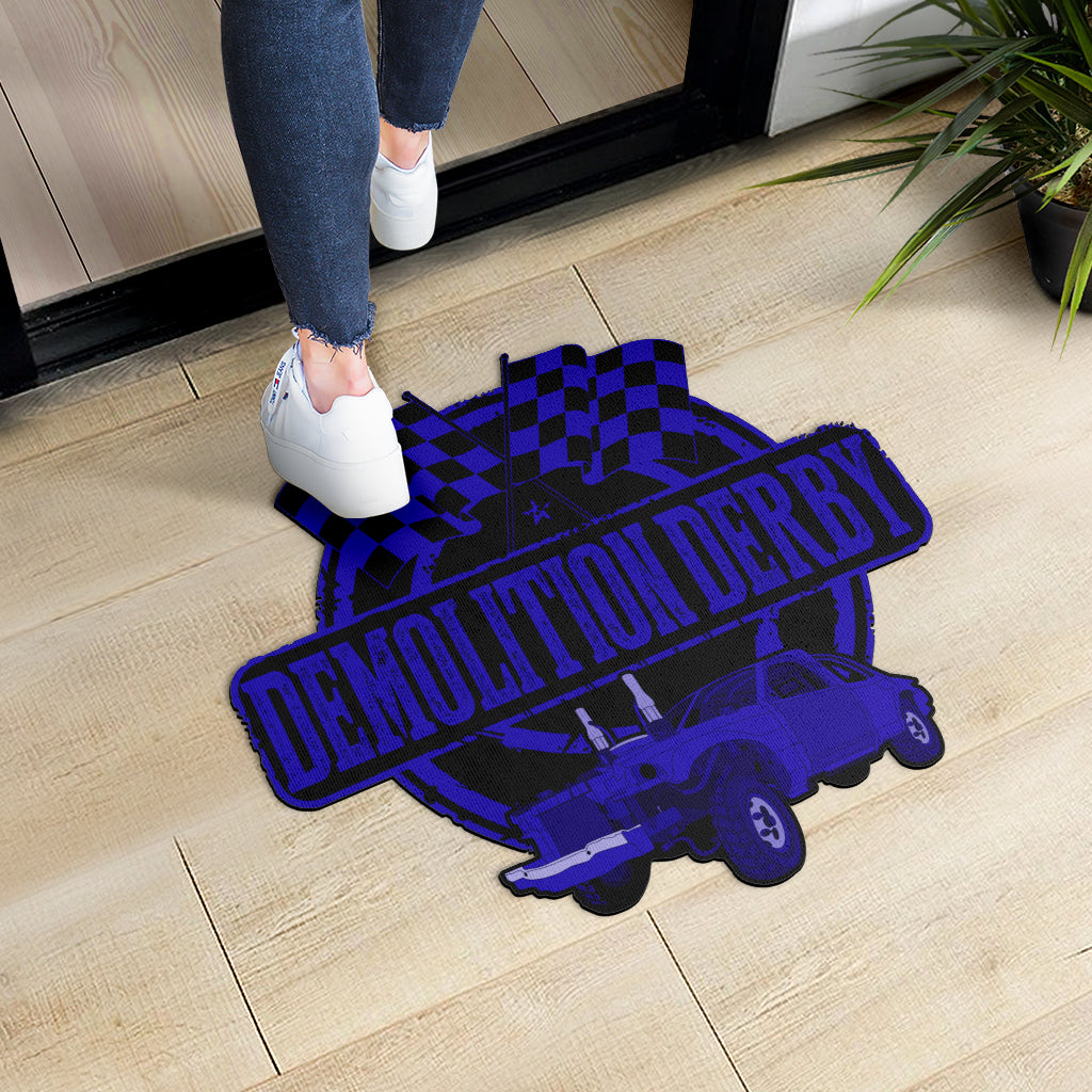 Custom shaped demolition derby door mat