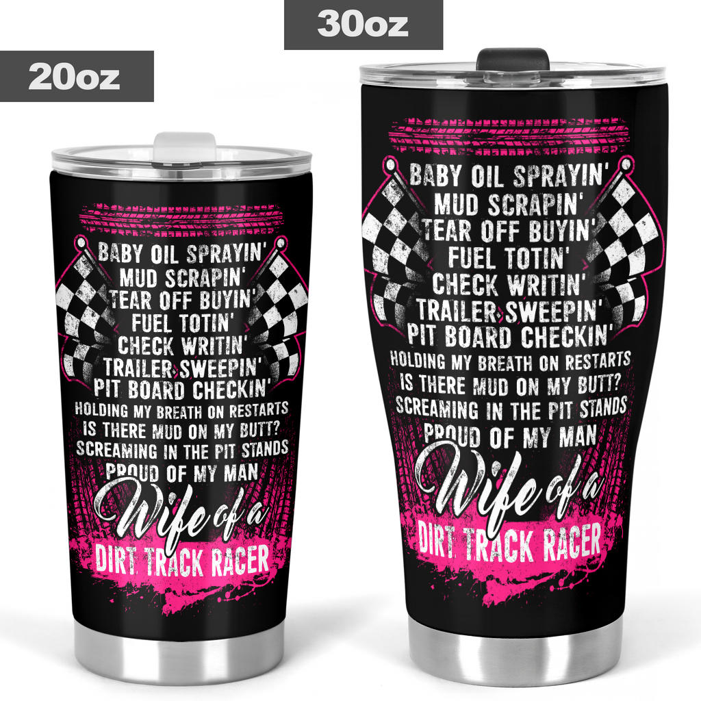 dirt track racing wife tumbler