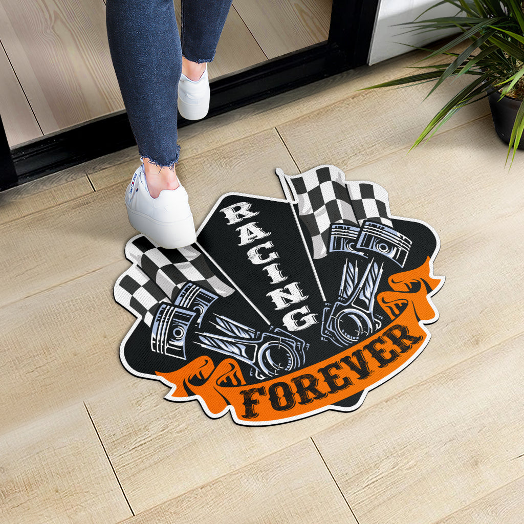 Custom shaped racing door mat