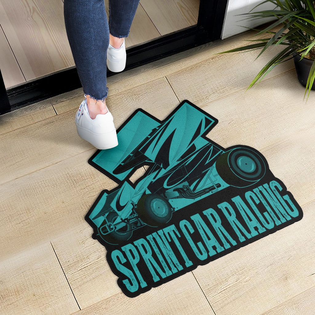 Custom shaped sprint car door mat