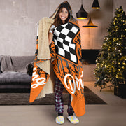 Dirt Racing Hooded Blanket Orange