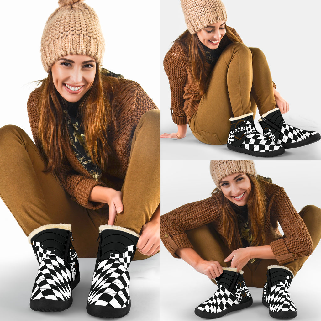 Racing Heart Cozy Winter Boots