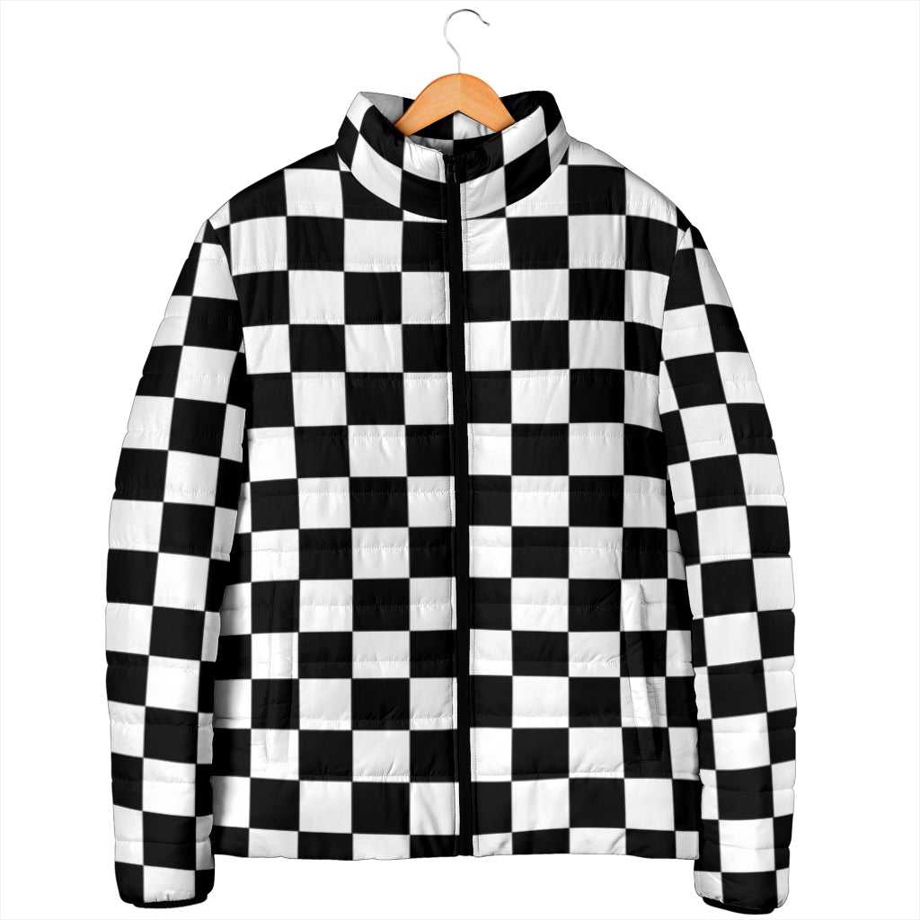 Racing Checkered Flag Padded Jacket | Custom Quilted Racing Gear