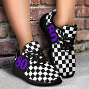 Custom Racing Sneakers Checkered Flag Number 80