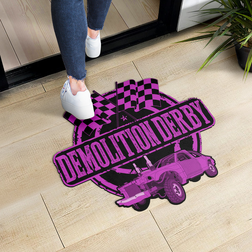 Custom shaped demolition derby door mat