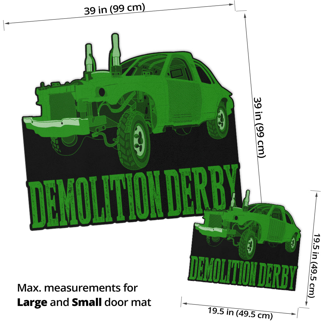 Custom shaped demolition derby door mat