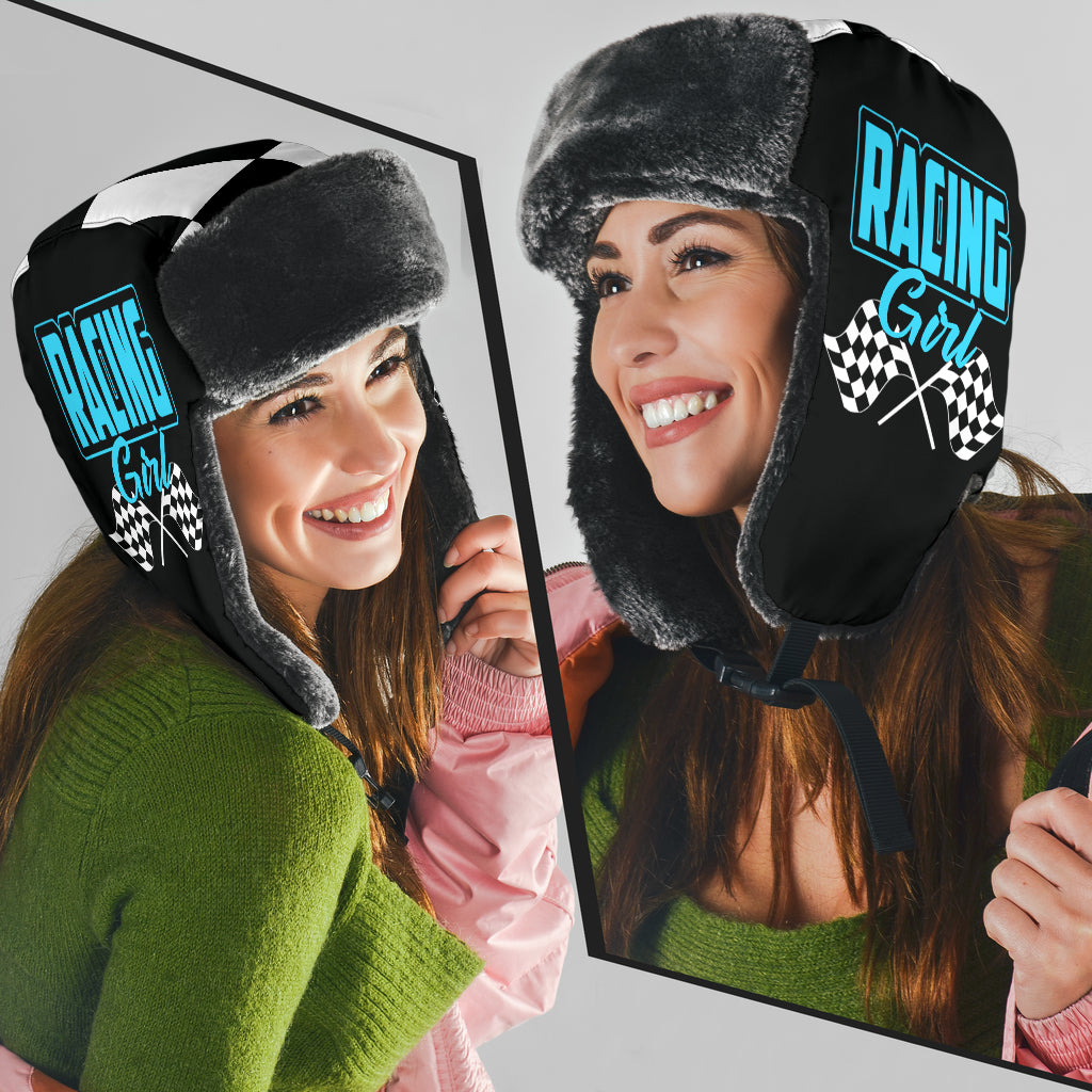 Racing Girl Checkered Trapper Hat
