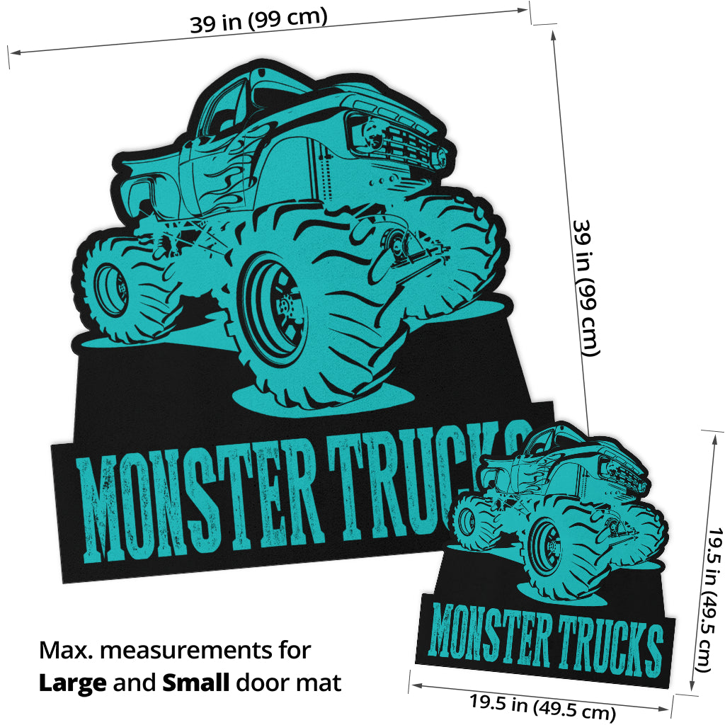 Custom Shaped Monster Trucks Door Mat